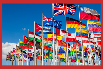 flags blue red